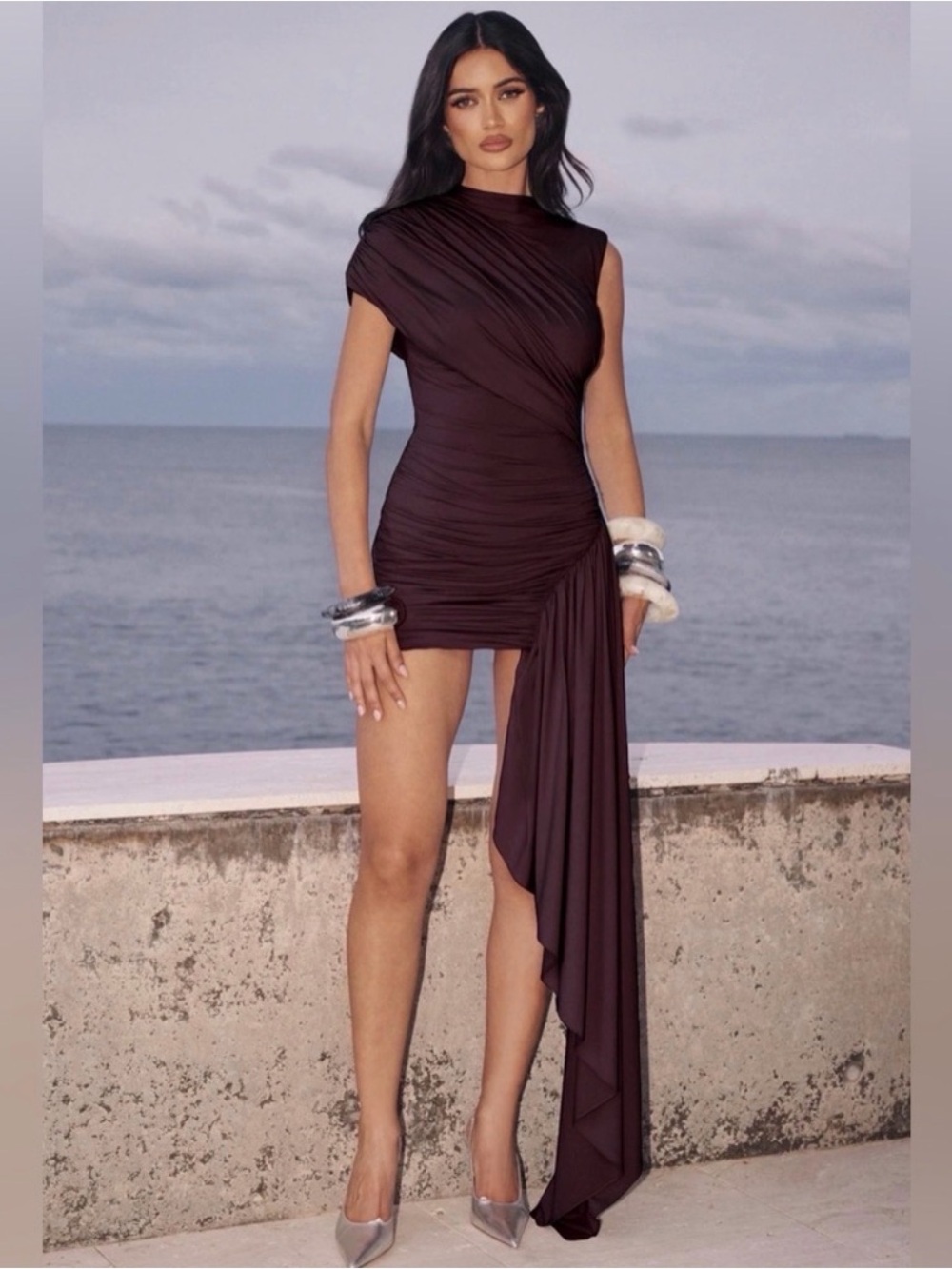 MARNIE MINI DRESS - PLUM